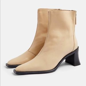 Topshop leather cream boots size 39. US 8.5 or 9 worn twice